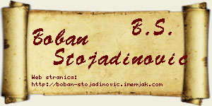 Boban Stojadinović vizit kartica